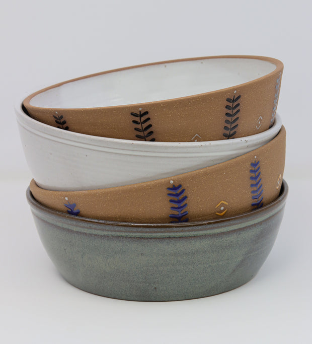Serving Bowl - Soil & Stem - Black and White
