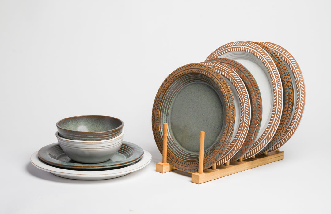 Small Dinner Plate - Soil & Stem - White