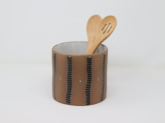 Utensil Holder - Soil & Stem - Black and White