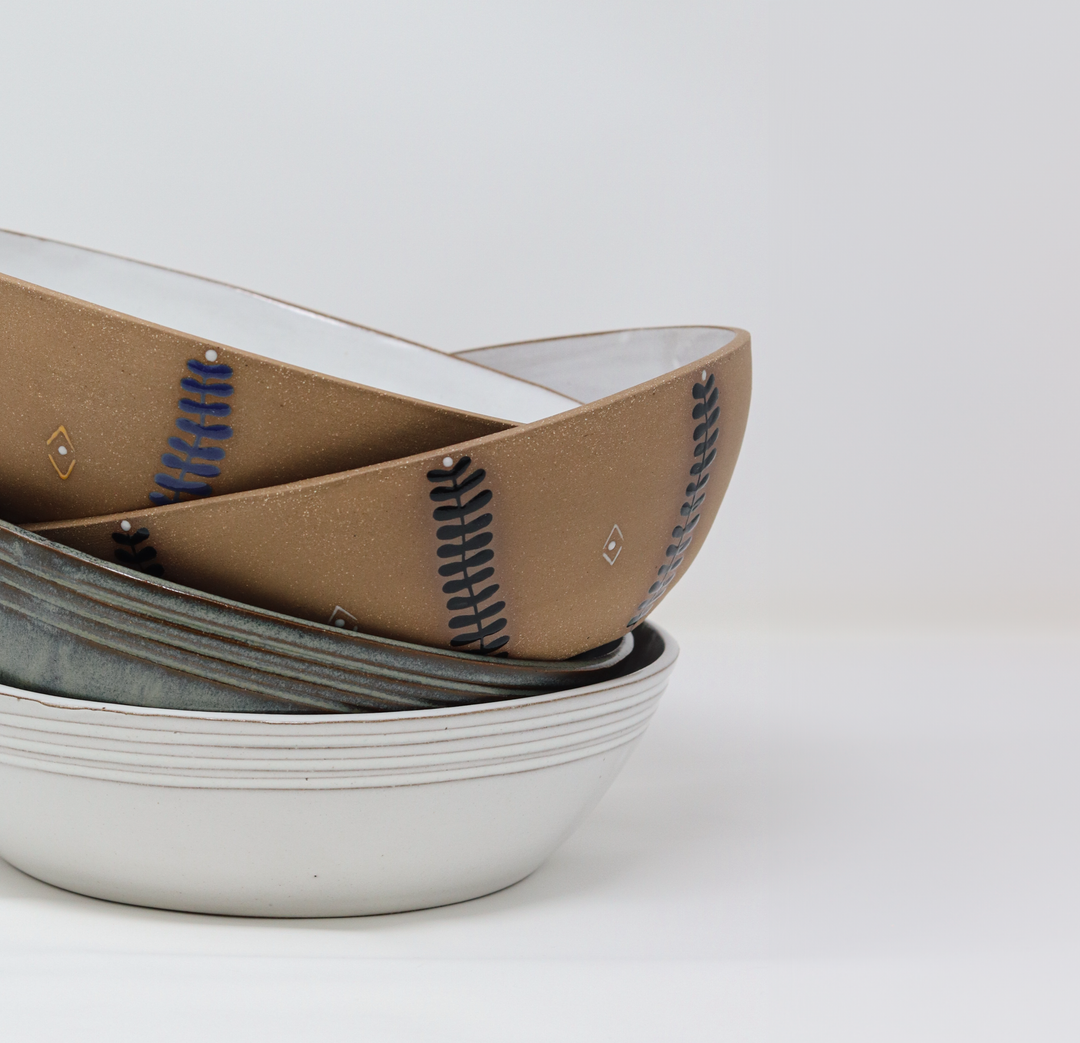 Serving Bowl - Soil & Stem - Blue and Orange