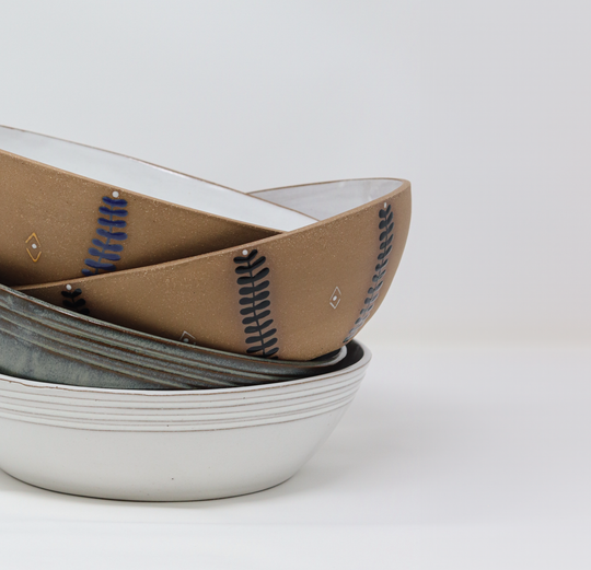 Serving Bowl - Soil & Stem - Black and White