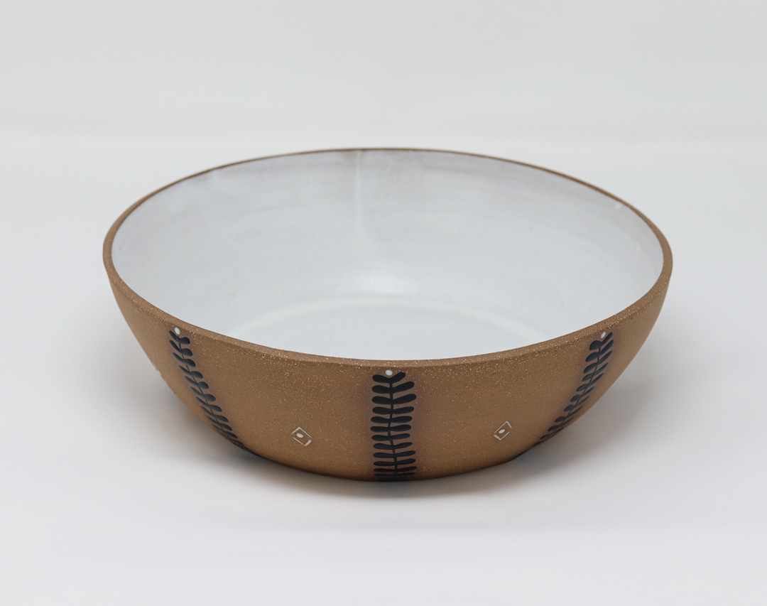 Serving Bowl - Soil & Stem - Black and White