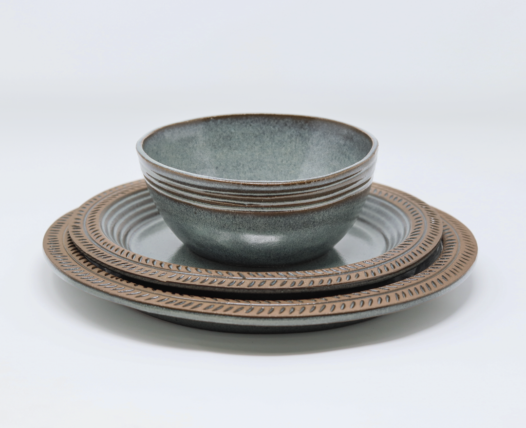 Small Dinner Plate - Soil & Stem - Blue