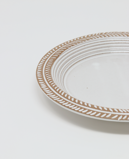 Small Dinner Plate - Soil & Stem - White