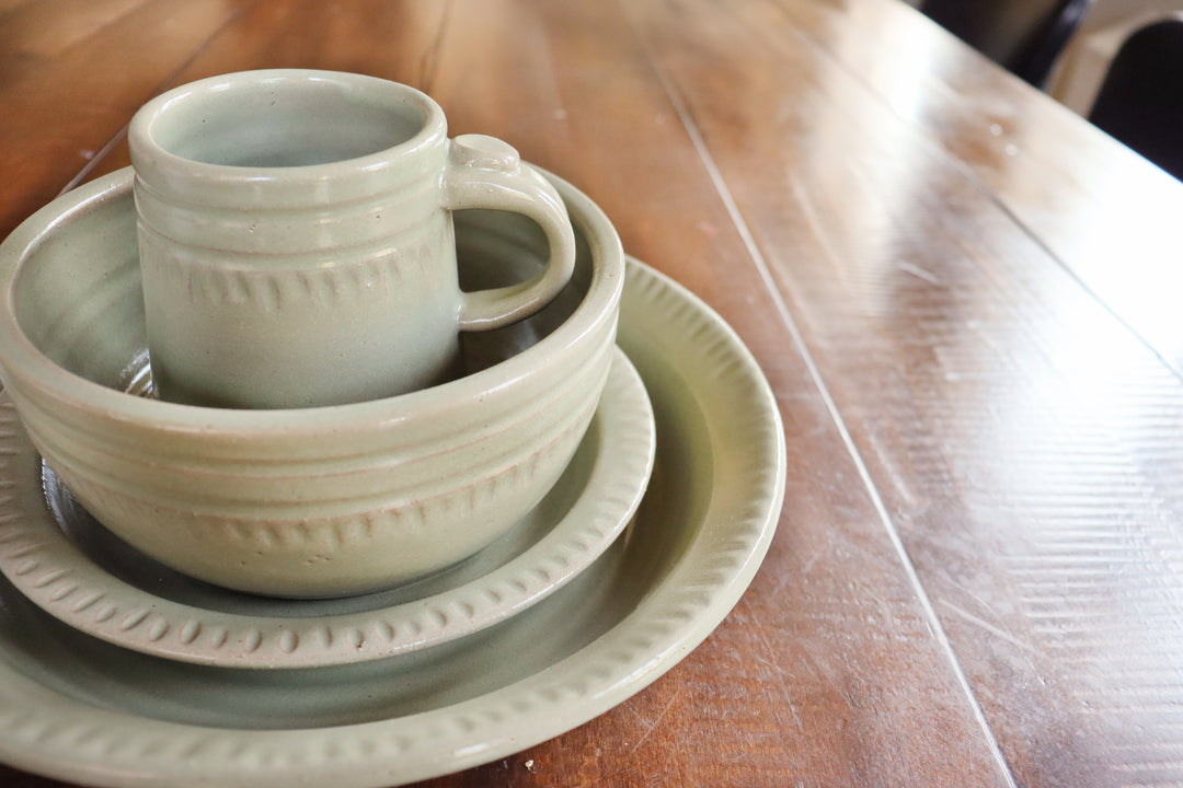 Wheel Thrown Dinner Bowl - Seafoam Green