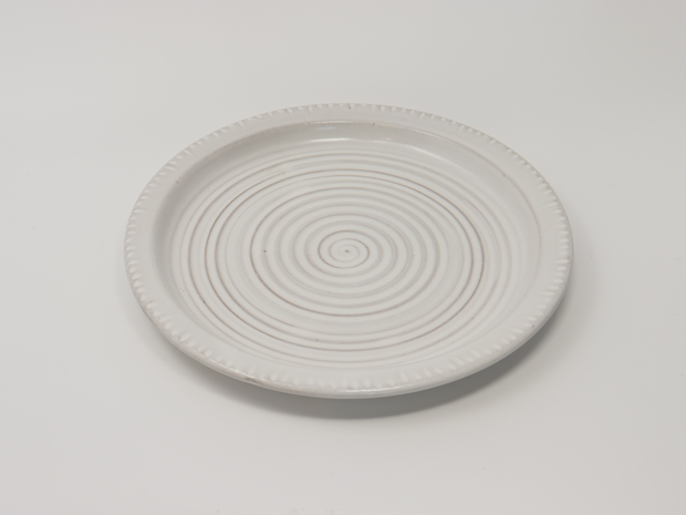 Large Dinner Plate - Folk White