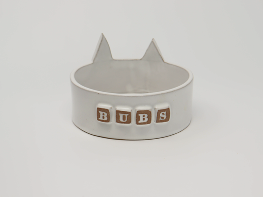 Cat Bowl - Folk White