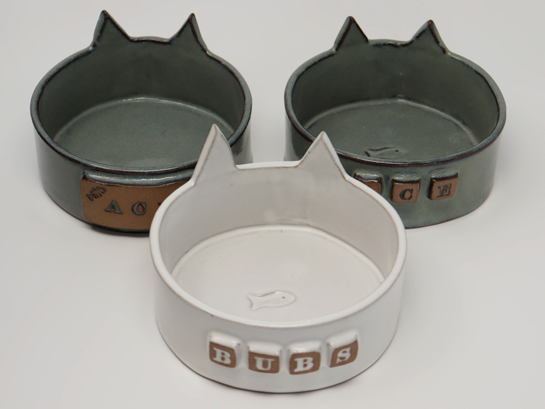 Cat Bowl - Folk White