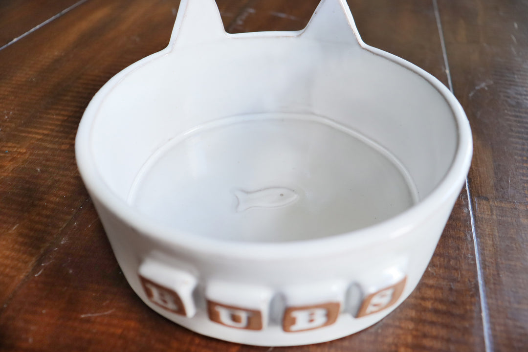 Cat Bowl - Folk White