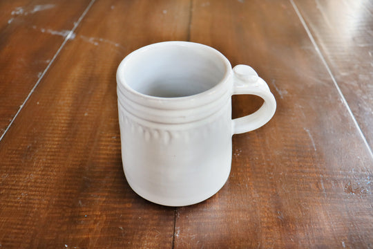 Wheel Thrown Mug - Folk White