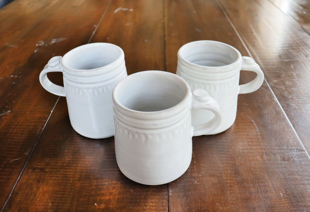 Wheel Thrown Mug - Folk White