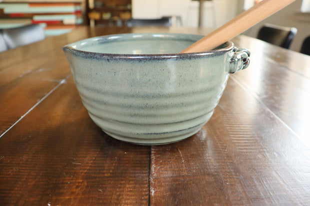 Ceramic Mixing Bowl - Speckled Blue