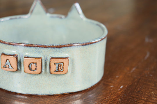 Cat Bowl - Speckled Blue